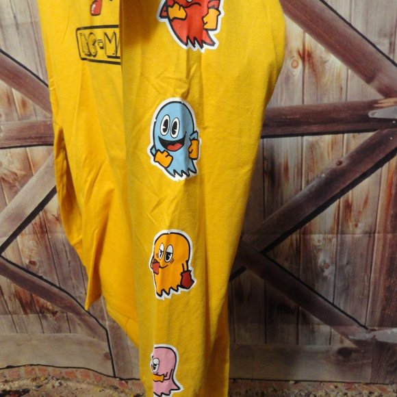 PacMan Long-Sleeved spell out & character~Yellow~NWT~Gamer~old school - Picture 4 of 6